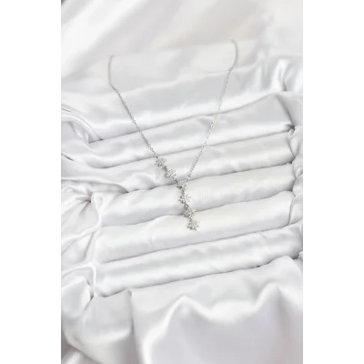 BUĞZ 316L Çelik Zincir Gümüş Renk Kutup Yıldızı Model Kadın Kolye - Lisinya
