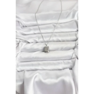 BUĞZ 316L Çelik Zincir Gümüş Renk Minimal Kutup Yıldızı Model Kadın Kolye - Lisinya