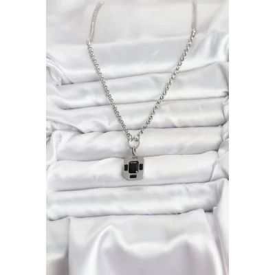 BUĞZ 316L Çelik Zincir Gümüş Renk Vintage Model Kadın Kolye - Lisinya