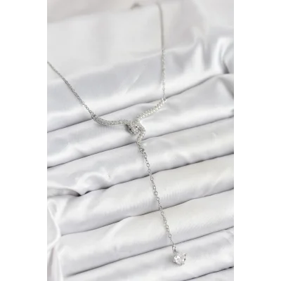 BUĞZ 316L Çelik Zincir Gümüş Renk Yılan Model Y Kolye