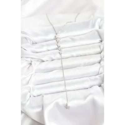 BUĞZ 316L Çelik Zincir Gümüş Renk Yıldız Model Y Kolye - Lisinya