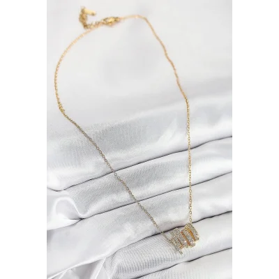 BUĞZ 316L Çelik Zirkon Taşlı Sarmal Model Gold Renk Kadın Kolye - Lisinya