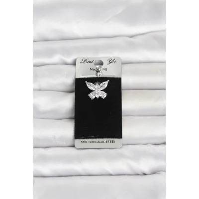 BUĞZ 316L Cerrahi Çelik Kelebek Model Göbek Piercing