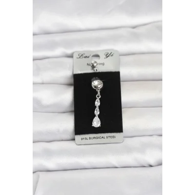 BUĞZ 316L Cerrahi Çelik Sallantılı Damla Model Göbek Piercing