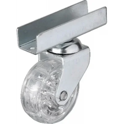 BUĞZ 327 - 50x20 Mm Şeffaf Makaralı Uzun U Tablalı Teker 4 Adet