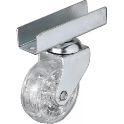 BUĞZ 327 - 50x20 Mm Şeffaf Makaralı Uzun U Tablalı Teker 4 Adet