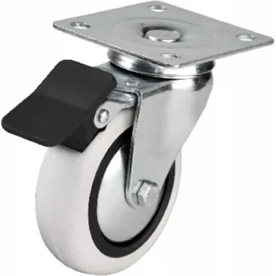 BUĞZ 353 - 75x25 Mm Pvc Makaralı Tablalı Frenli Teker 4 Adet