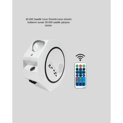 BUĞZ 360° Döndürülebilir Yıldızlı Gökyüzü Projeksiyon Gece Lambası - Lisinya