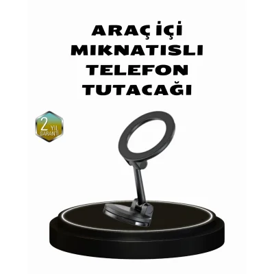 BUĞZ 360° Dönebilen Katlanır Manyetik Araç Telefon Tutucu – MagSafe Uyumlu, Kompakt ve Şık Tasarım