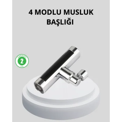 BUĞZ 360° Dönebilen Musluk Başlığı 4 Fonksiyonlu Su Tasarruflu ve Dayanıklı