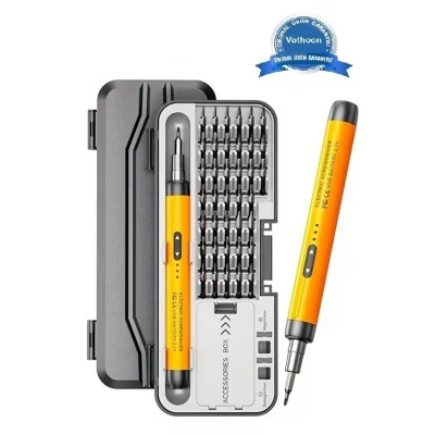 BUĞZ 3.7v Şarjlı Mini Elektrikli Tornavida Seti 500mah Type-c Manyetik Hassas Uçlu Vida Seti 38 Parça
