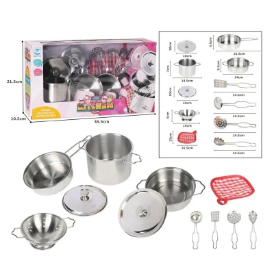 BUĞZ 3815-6 Çelik Tencere Tava Seti 11 Parça -Vardem Oyuncak