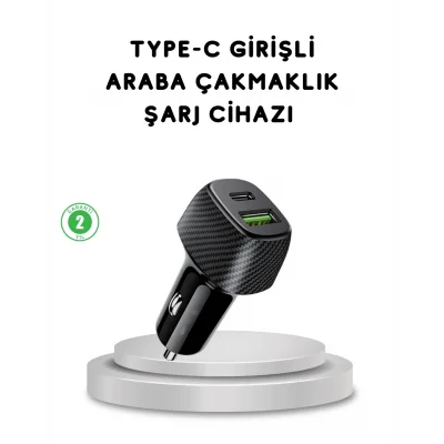 BUĞZ 38W Araç Şarj Cihazı Type-C PD USB Hızlı Şarj Çift Port