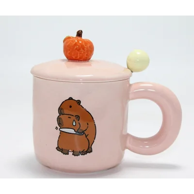 BUĞZ 3D Capybara Desenli Porselen Kupa Bardak