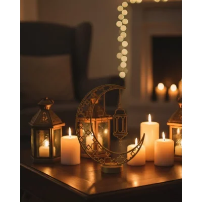 BUĞZ 3D Hilal Cami Biblo 20x20 cm Özel Tasarım Özel Baskı Ürün