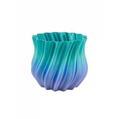 BUĞZ 3D KIVRIMLI VAZO MAVİ - BUĞZ