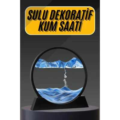 BUĞZ 3D Led Işıklı Kum Saati Gece Lambası Hareketli Sulu Kum Saati Dekoratif