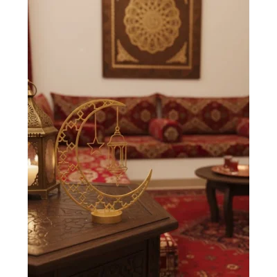 BUĞZ 3D Ramazan Dekor Özel Baskı Hilal Yıldız Masa Üstü