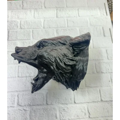 BUĞZ 3D Siyah Ayı Başı Duvar Dekoru Modern Asılabilir Heykel 25x19 cm