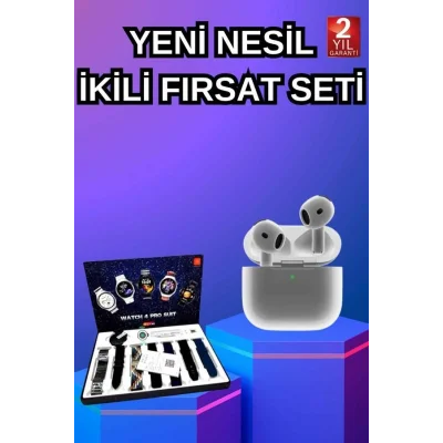 BUĞZ 3.Nesil TWS Bluetooth Kulaklık Bluetooth Bağlantılı Akıllı Saat Amoled Ekran Plastik Hasır Kordon - BUĞZ