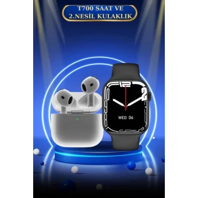  3.Nesil TWS Bluetooth Kulaklık ve Dokunmatik Ekran Akıllı Saat Sesli Görüşme