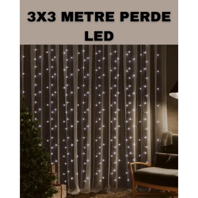 BUĞZ 3x3 LED Şelale Perde Işık Kutlama ve Dekor Aydınlatması