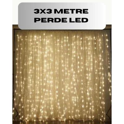 BUĞZ 3x3 Perde LED Işık Şelale Model Özel Gün Dekoratif Aydınlatma