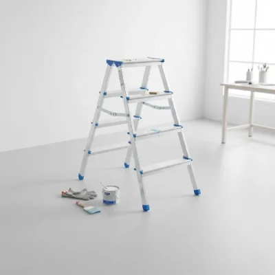 BUĞZ 4+4 Çift Basamaklı Alüminyum Metal Merdiven