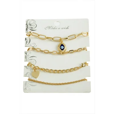 BUĞZ 4 Adet Karışık Trend Zincir Bileklik