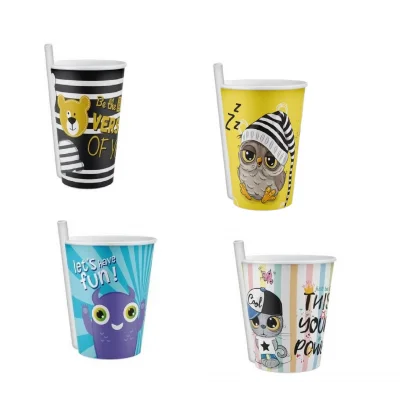 BUĞZ 4 Adet Kendinden Pipetli Bardak 400 Ml