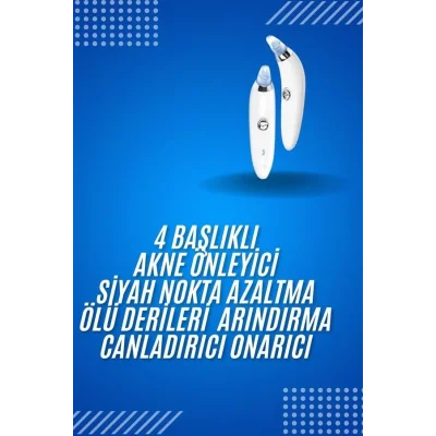  4 Başlıklı Pilli Vakumlu Siyah Nokta Temizleyici Akne Ve Sivilce Önleyici