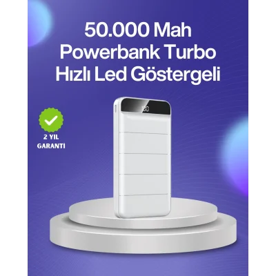 BUĞZ 4 Cihazı Aynı Anda Şarj Edebilen Güçlü Powerbank 50000 mAh