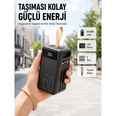 BUĞZ 4 Çıkışlı Hızlı Şarj Destekli Powerbank Yeni Nesil