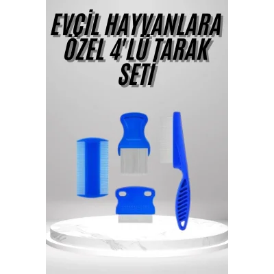 4lü Bit Evcil Hayvan Tarak Seti Kedi Köpek Bit Tarak Seti Pire Tarağı