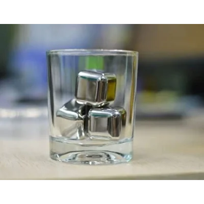 BUĞZ 4lü Çelik Metal Kaplama Viski Taşı Soğutma Buz Küpü - Lisinya