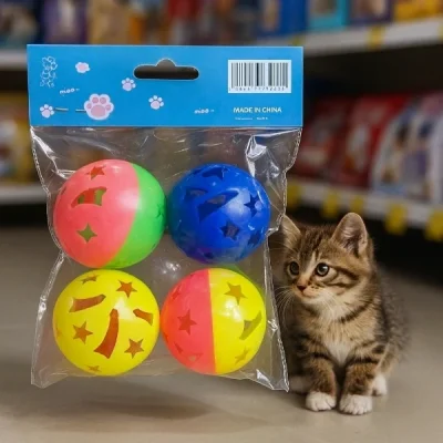 BUĞZ 4lü Çıngıraklı Top Kedi Oyuncağı