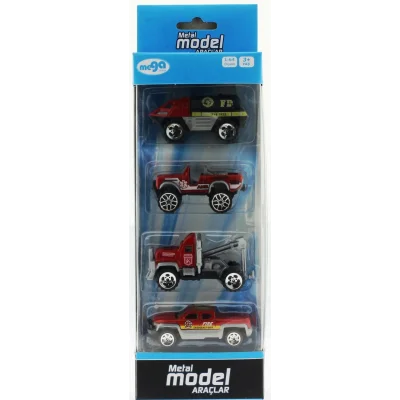  4Lü Die Cast İtfaiye Seti