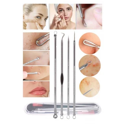 BUĞZ 4 lü Kutulu Paslanmaz Komedon Akne - Siyah Nokta Temizleyici Set