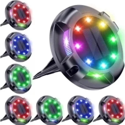 BUĞZ 4lü Solar Panelli Kazıklı Zemin Solar Ledi 8+4 Led Rgb
