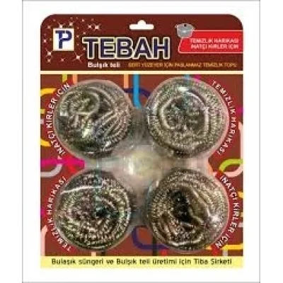 BUĞZ 4 Parça  Bulaşık Top Teli Bx40