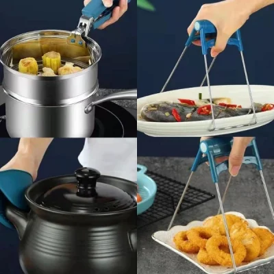 BUĞZ 4 Parça Yanma Önleyici Mutfak Seti - Tencere Tabak Tutucu Ve Fırın Eldiveni