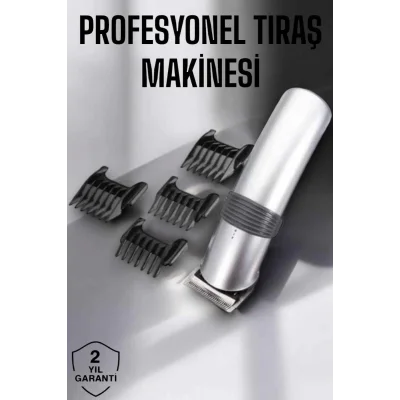  4 Taraklı Taşınabilir Profesyonel Saç ve Sakal Kesme Tıraş Makinesi