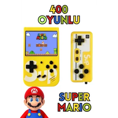 BUĞZ 400 Klasik Oyun Yüklü, Taşınabilir Mini Oyun Konsolu - Şarj Edilebilir Bataryalı