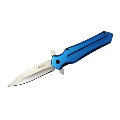 BUĞZ 4224 Mavi Kamp Çakı 21cm- Yarı Otomatik, Kemerlikli