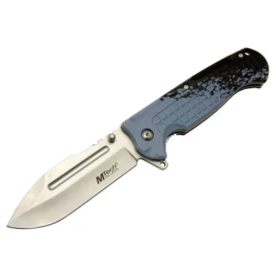 BUĞZ 4281 Mavi Kamp Çakı 21cm - Yarı Otomatik, Kemerlikli, Oluklu