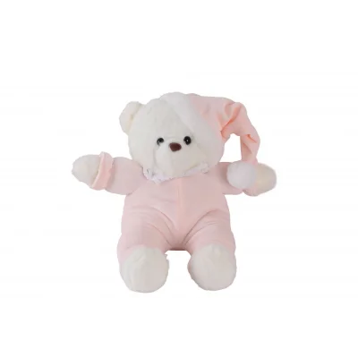 BUĞZ Pembe Renkli 30 cm Boyunda Yumuşak Peluş Ayıcık Oyuncak - Sevimli Tasarım