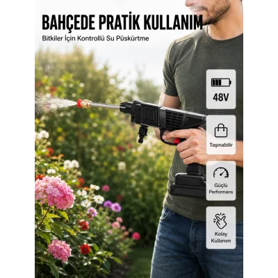 BUĞZ 48V Şarjlı Basınçlı Yıkama Cihazı Köpük Hazneli 2025 Orijinal Model