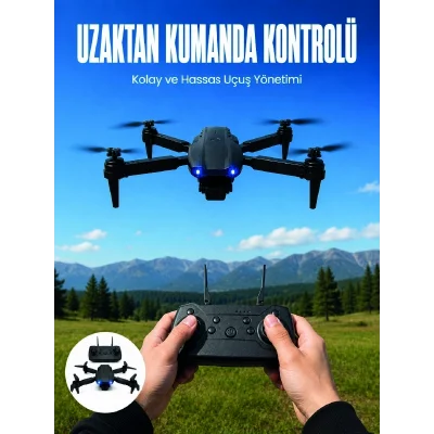 BUĞZ 4K HD Kameralı Katlanabilir Drone Sabit Yükseklik Destekli Uzaktan Kumandalı Drone