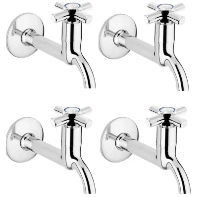  4lü Artı Aç Kapa 4 Kollu Krom Çevirveli Musluk Duvardan Tek Girişli