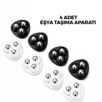 BUĞZ 4pcs 3 Bilya Tekerlekli Poşetli Mobilya Eşya Taşıma Aparatı 360° Bx40